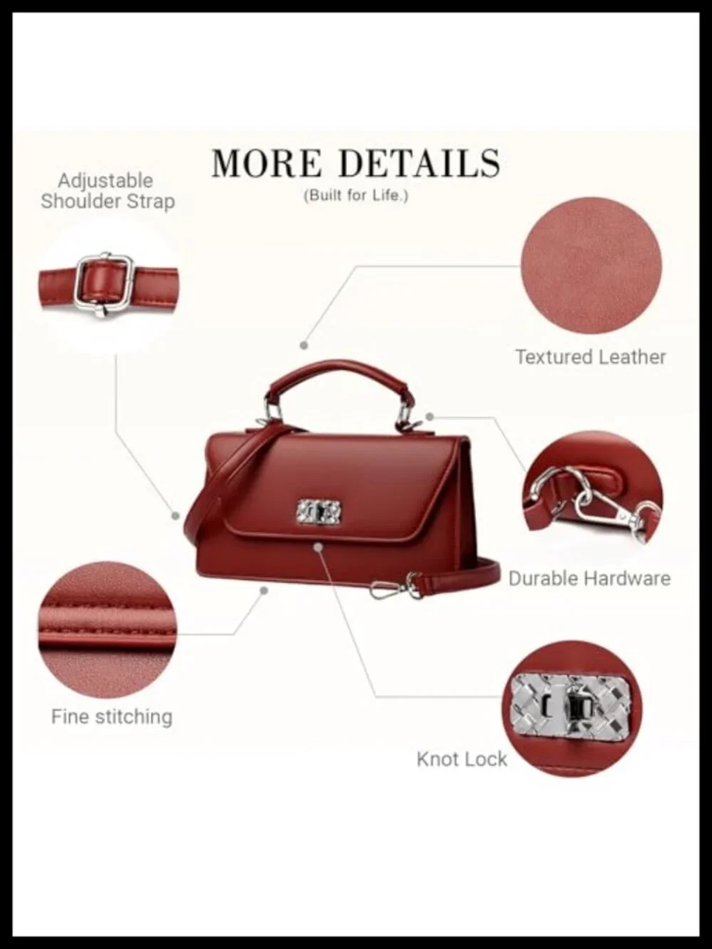 Leather Top Handle Satchel Purse with Crossbody Strap